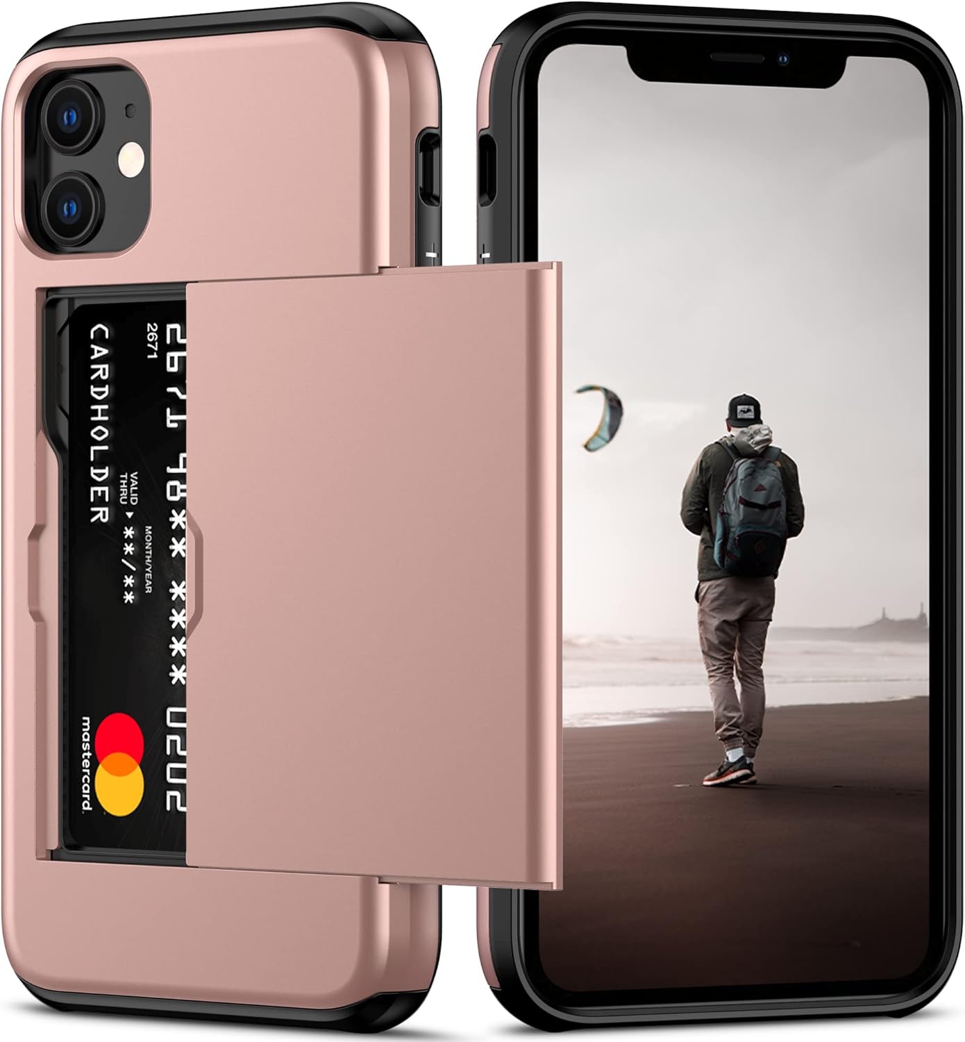 Card Holder Heavy Duty Protective Dual Layer Shockproof Hidden Card Slot Slim Wallet Case for iPhone / Samsung Card Holder Heavy Duty Protective Dual Layer Shockproof Hidden Card Slot Slim Wallet Case for iPhone / Samsung